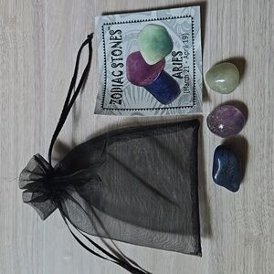 Aries Stone Kit 3 Tumbled Stones For Zodiac Sign Spiritual Support Crystals